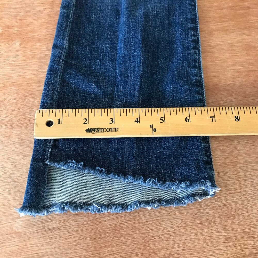 Mother The Insider Crop Step Fray Jeans Women 27 Mid Rise Dark Wash Stretch - Picture 8 of 15